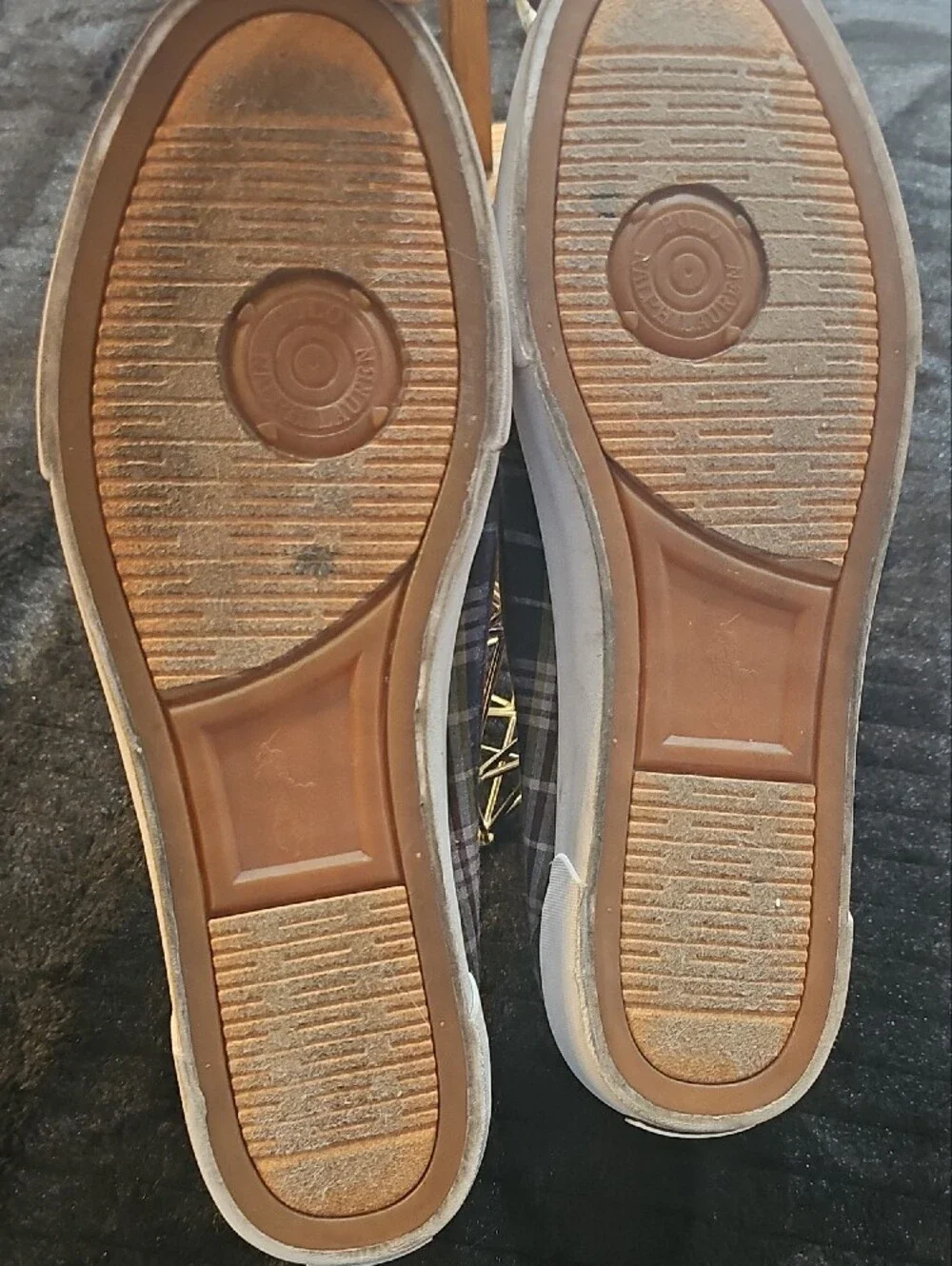 Ralph Lauren Polo Plaid Canvas Boat Shoes in Blue and Brown - Lace-Up Casual